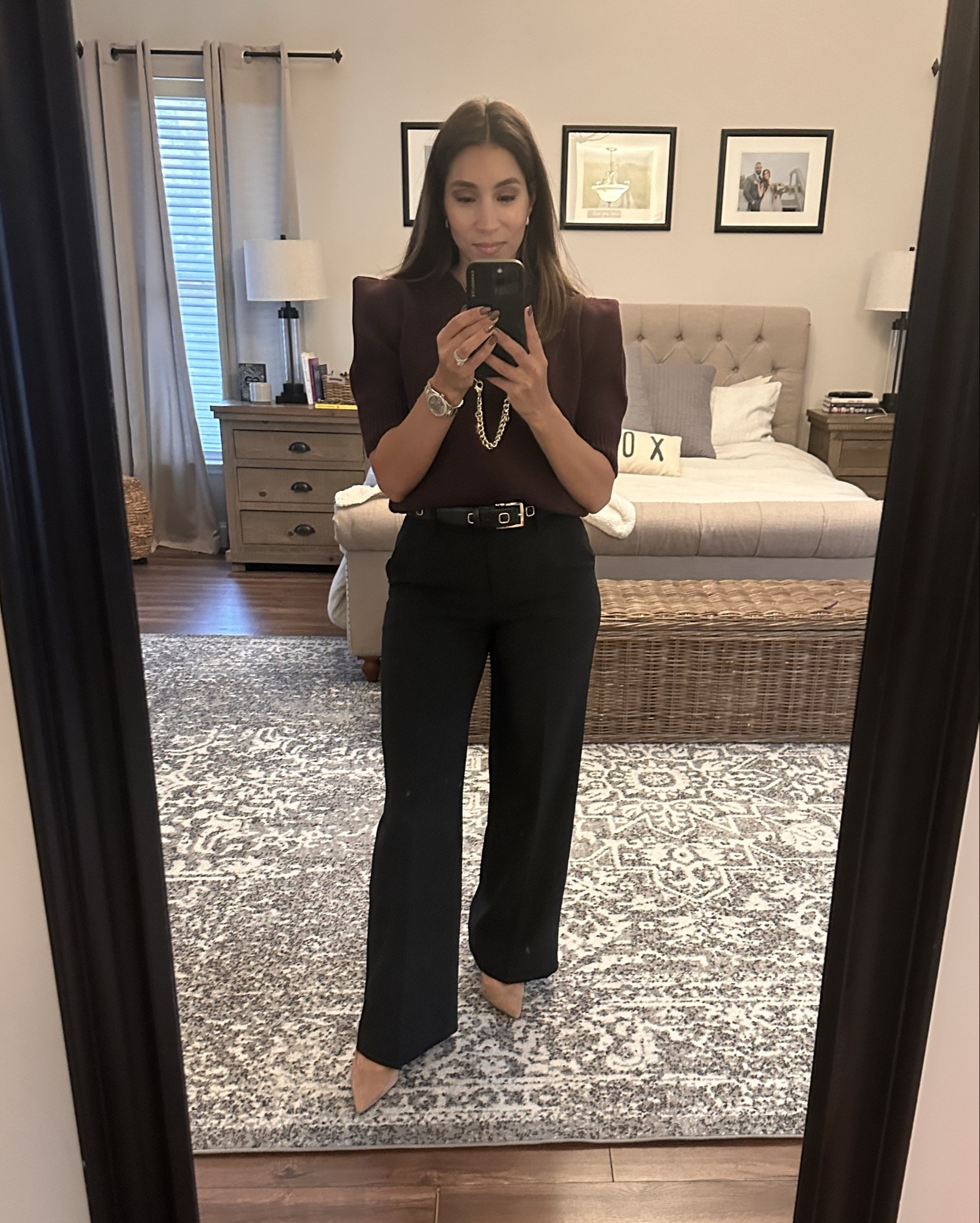 Obsessed isn’t even the word for this Target belt — I grabbed a size small, and for reference I’m a 26/27 or size 4 in jeans. I linked a nearly identical designer version too so you can see the comparison… but honestly, the Target one delivers the look. 👏🏼

Sweater is Zara, true to size — anything with an interesting shoulder is an instant add to cart for me.
My pumps are Ann Taylor, always my go-to because the heel height is perfect for everyday wear without the pain. 🤍

Everything linked on LTK for you!

target belt, target accessories, affordable belt, black belt outfit, waist belt outfit, petite belt style, fall outfit ideas, work outfit ideas, zara sweater, zara shoulder detail sweater, ann taylor pumps, perfect heel height pumps, fall workwear, teacher outfit, casual chic outfit, petite fall style, everyday fall outfit, neutral outfit inspo, budget friendly fashion, target fashion finds, target style, designer belt dupe, belt comparison, fall wardrobe staples, chic belt outfit, jeans and heels outfit, classy fall outfit, effortless fall style, minimalist fall outfit, petite mom style, long island style

#LTKWorkwear #LTKStyleTip #LTKmomlife