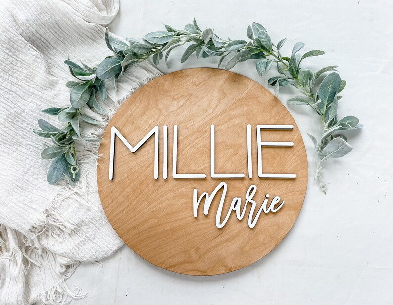 Nursery Name Sign Round Name Sign Above Crib Sign 3d Name - Etsy | Etsy (US)