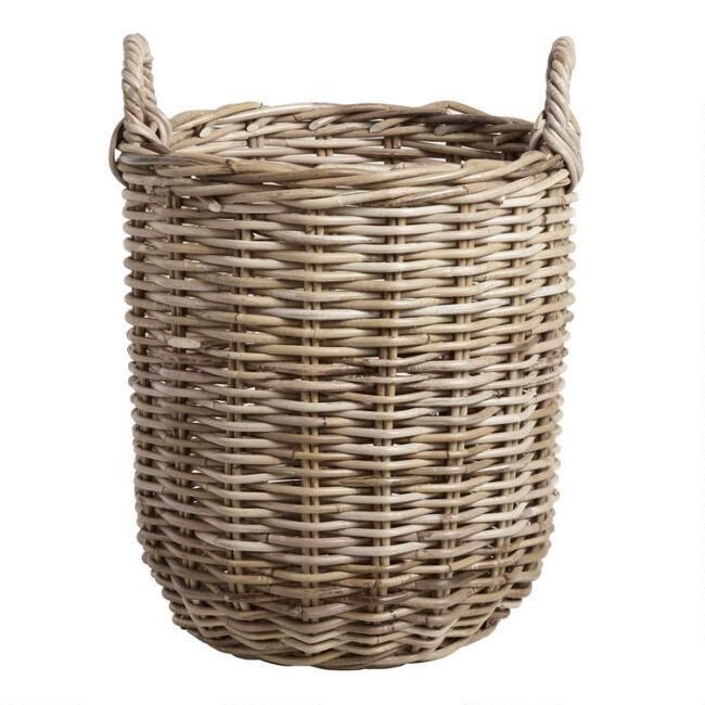 Medium Natural Kubu Celeste Tote Basket | World Market