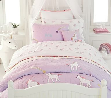 Unicorn Rainbow Organic Sheet Set & Pillowcases | Pottery Barn Kids