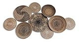 Set 9 Wall Hanging Plate, Wall Basket Set, Boho wall art, Set of 9 wall baskets, Wicker Bowl, Africa | Amazon (US)