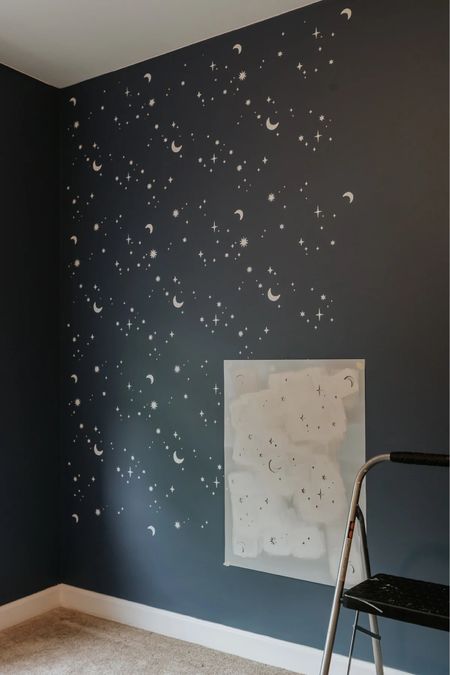 Moon and stars wall stencil 

#LTKkids #LTKhome #LTKfamily