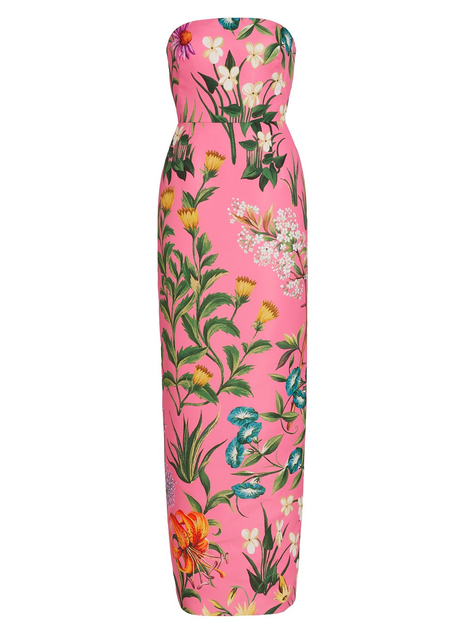 Women's Strapless Painterly Floral Column Gown - French/Pinkmul - Size 10 | Saks Fifth Avenue