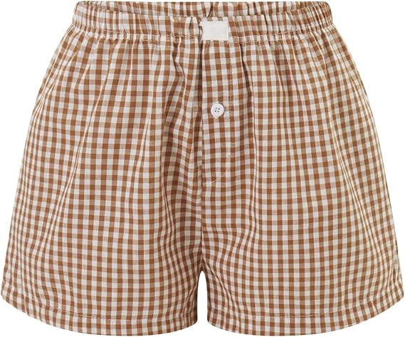 NUFIWI Women Y2K Lounge Shorts Micro Button Boxers Elastic Waist Cute Pj Bottoms Elastic Waist Ba... | Amazon (US)