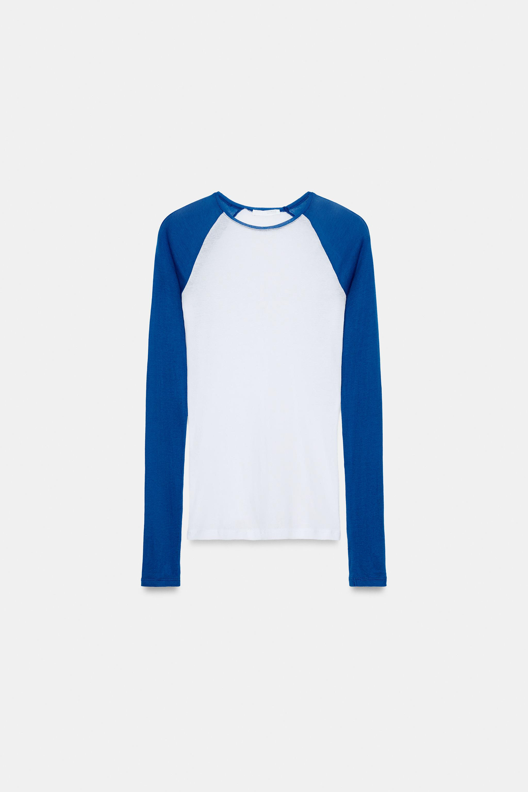 SLIM FIT - ROUND NECK - REGULAR LENGTH - LONG SLEEVET-shirt with main fabric made of 100% Supima... | Zara UK