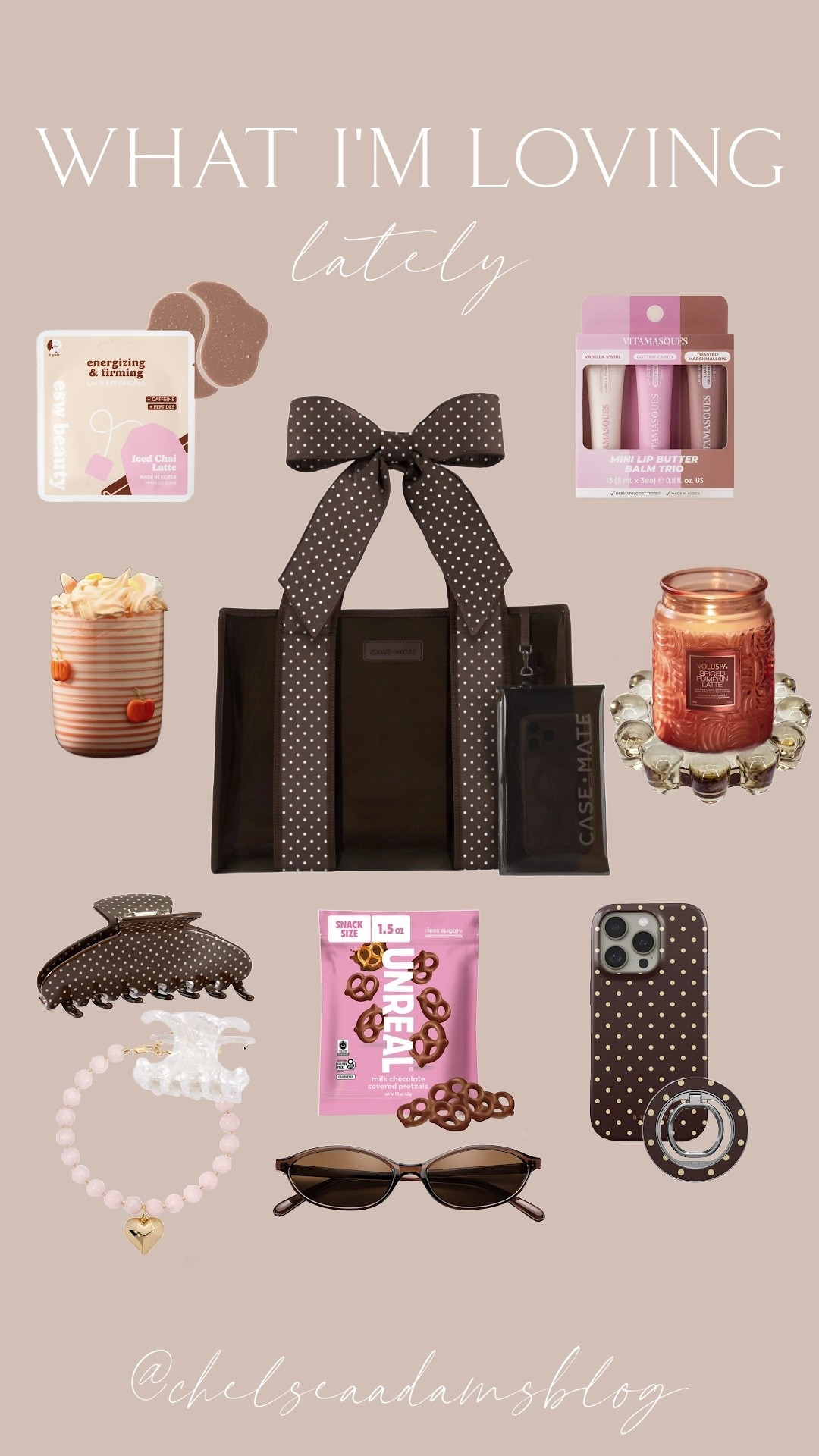 What’s in my boo bag. From me to me lol. Casemate waterproof bag
Chocolate brown bag
Brown polka dot
Fall gift
Teacher gift
Icon glass pumpkin
Charm necklace
Fall candle
Labor day sale

#LTKSeasonal #LTKHome #LTKSaleAlert