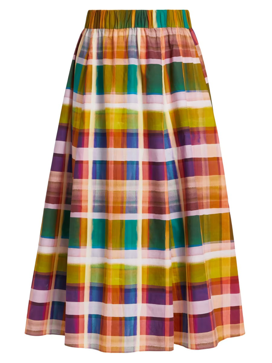 Marie OliverSasha Plaid Cotton A-Line Skirt | Saks Fifth Avenue