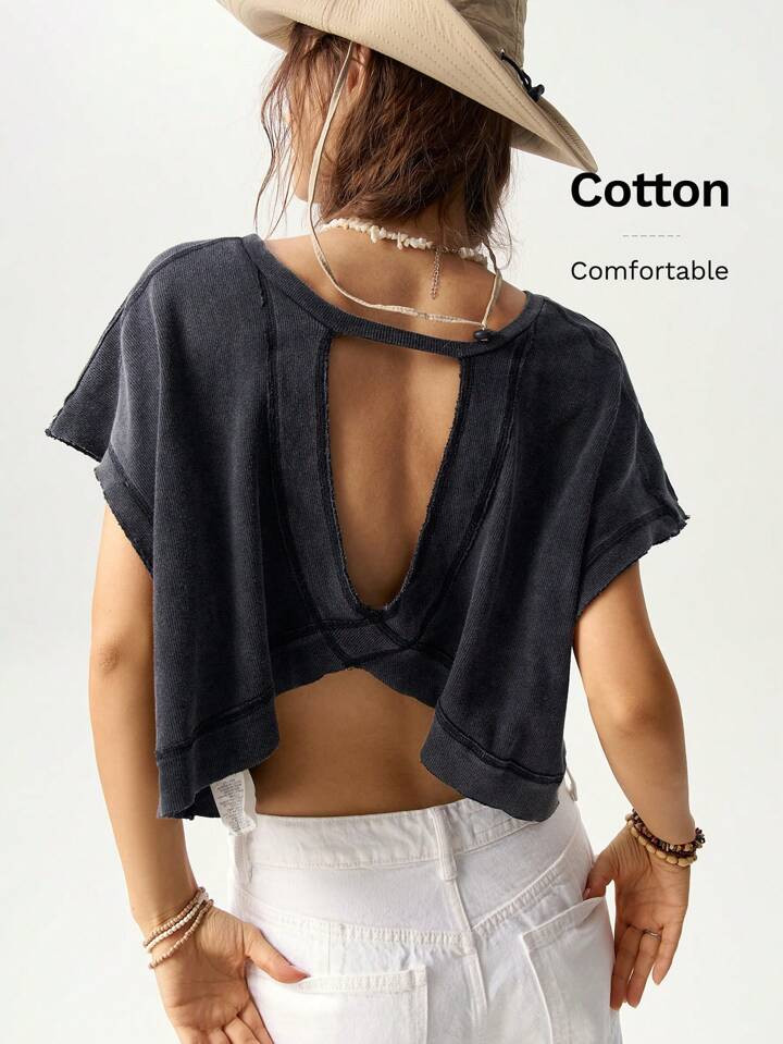 Bohemela Boho Hollow Out Design T-Shirt For Women | SHEIN