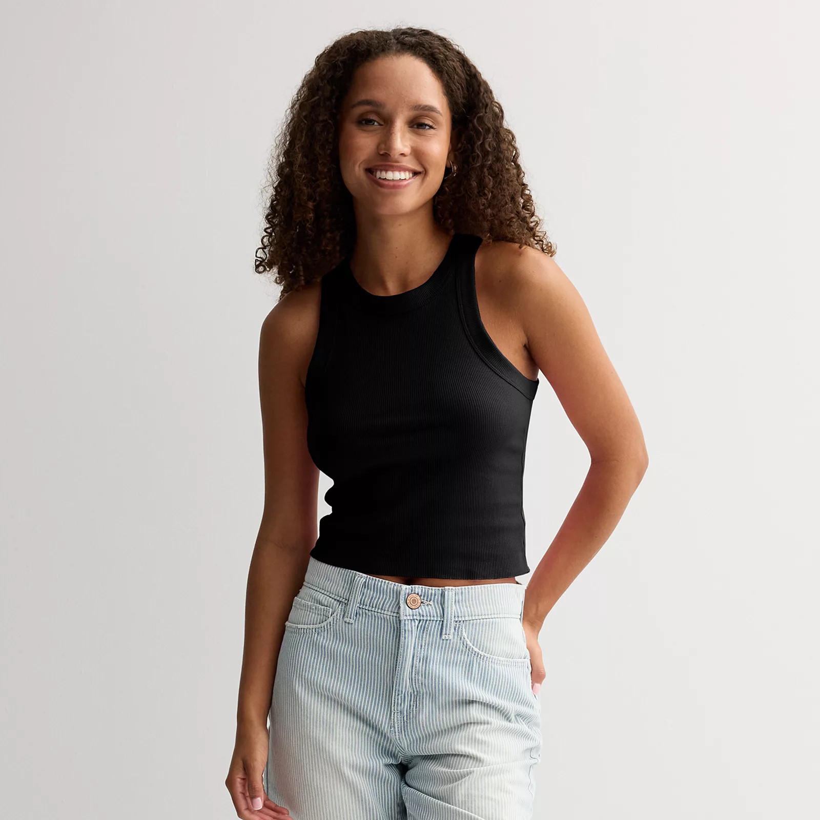Juniors' SO® High Neck Rib Tank Top | Kohl's