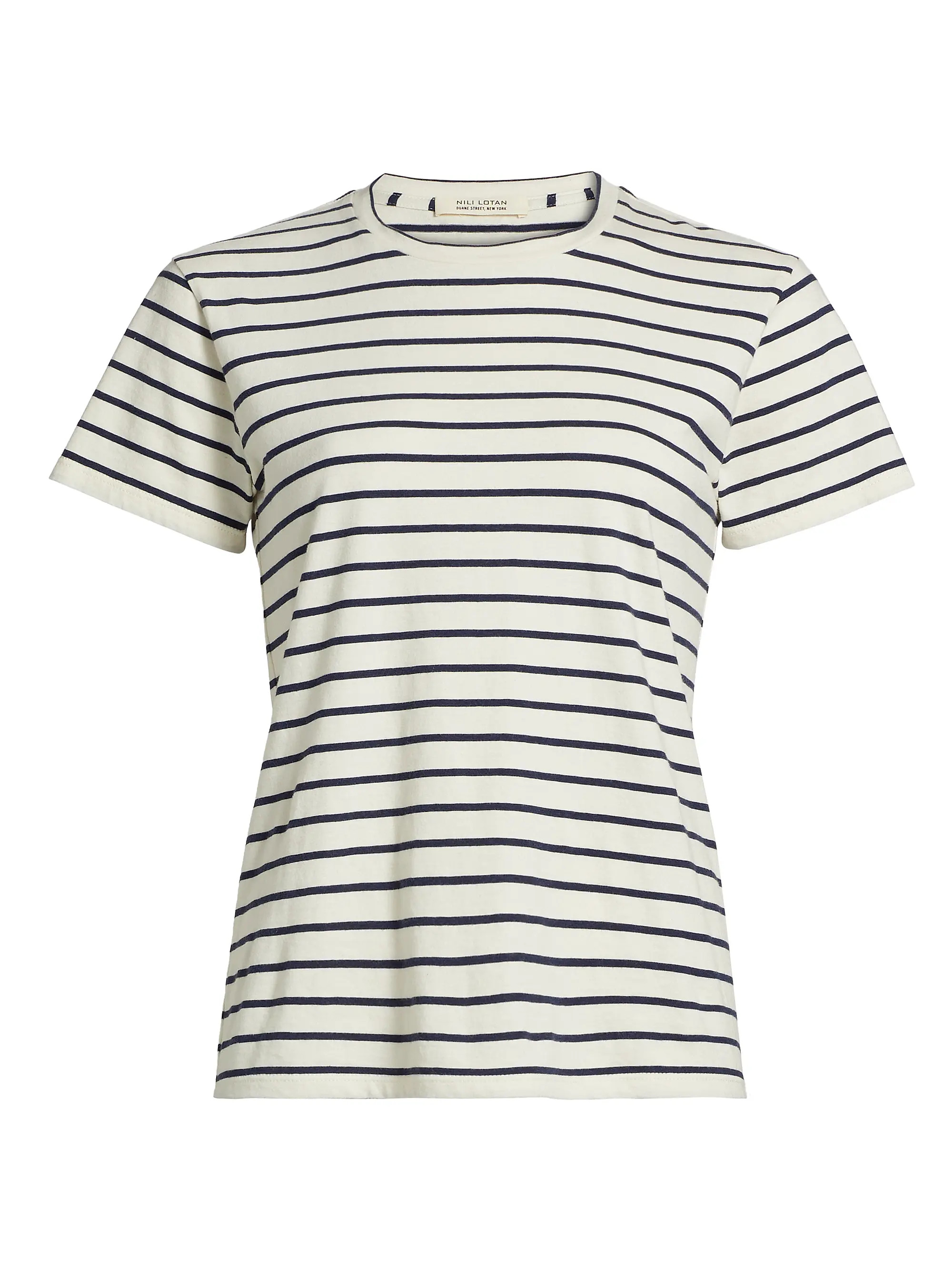 Lana Striped Cotton Crewneck T-Shirt | Saks Fifth Avenue