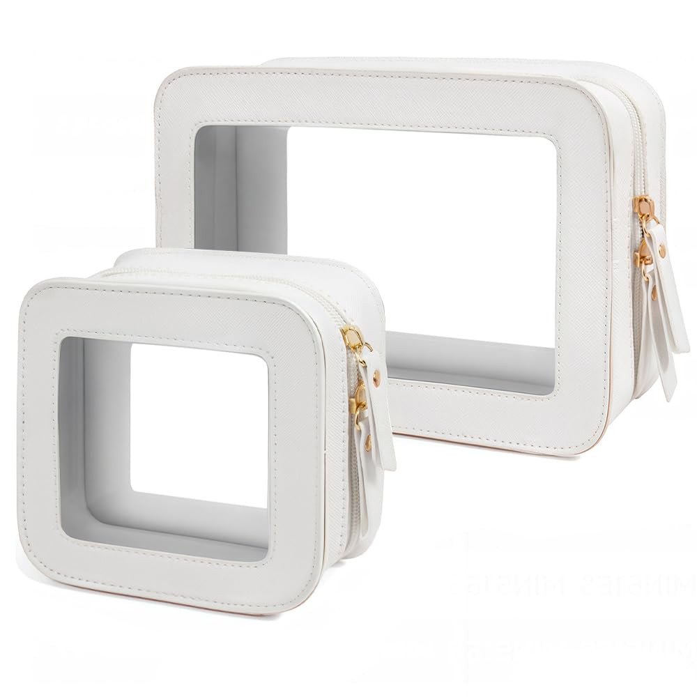 Clear Makeup Bag Set for Women, Travel Makeup Pouch Portable Waterproof Cosmetic Bags with Zipper... | Amazon (US)