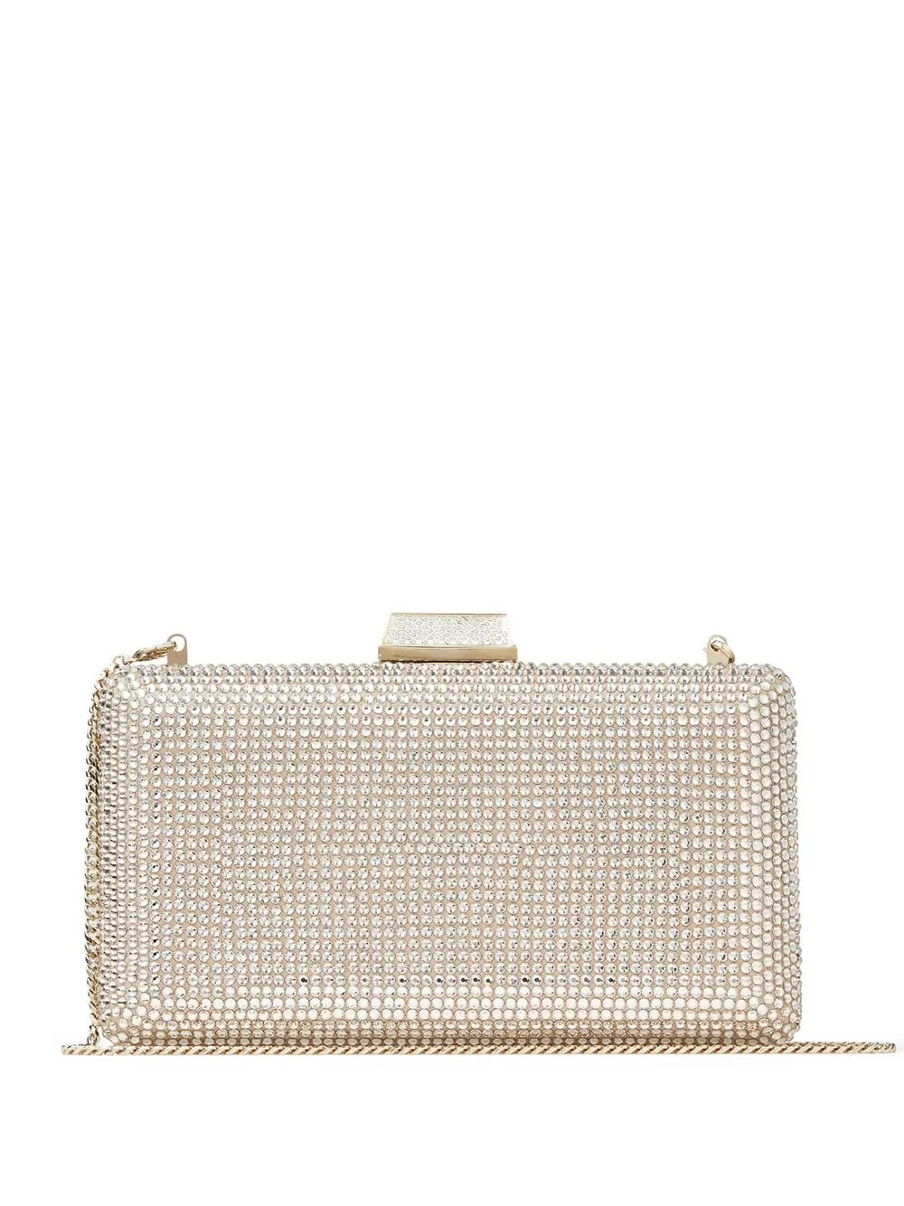 Jimmy Choo Clemmie crystal-embellished Clutch Bag | Neutrals | FARFETCH UK | Farfetch Global