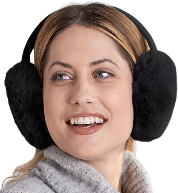 Ear Muffs for Women - Winter Ear Warmers - Soft & Warm Cable Knit Furry Fleece Earmuffs - Ear Cov... | Amazon (CA)