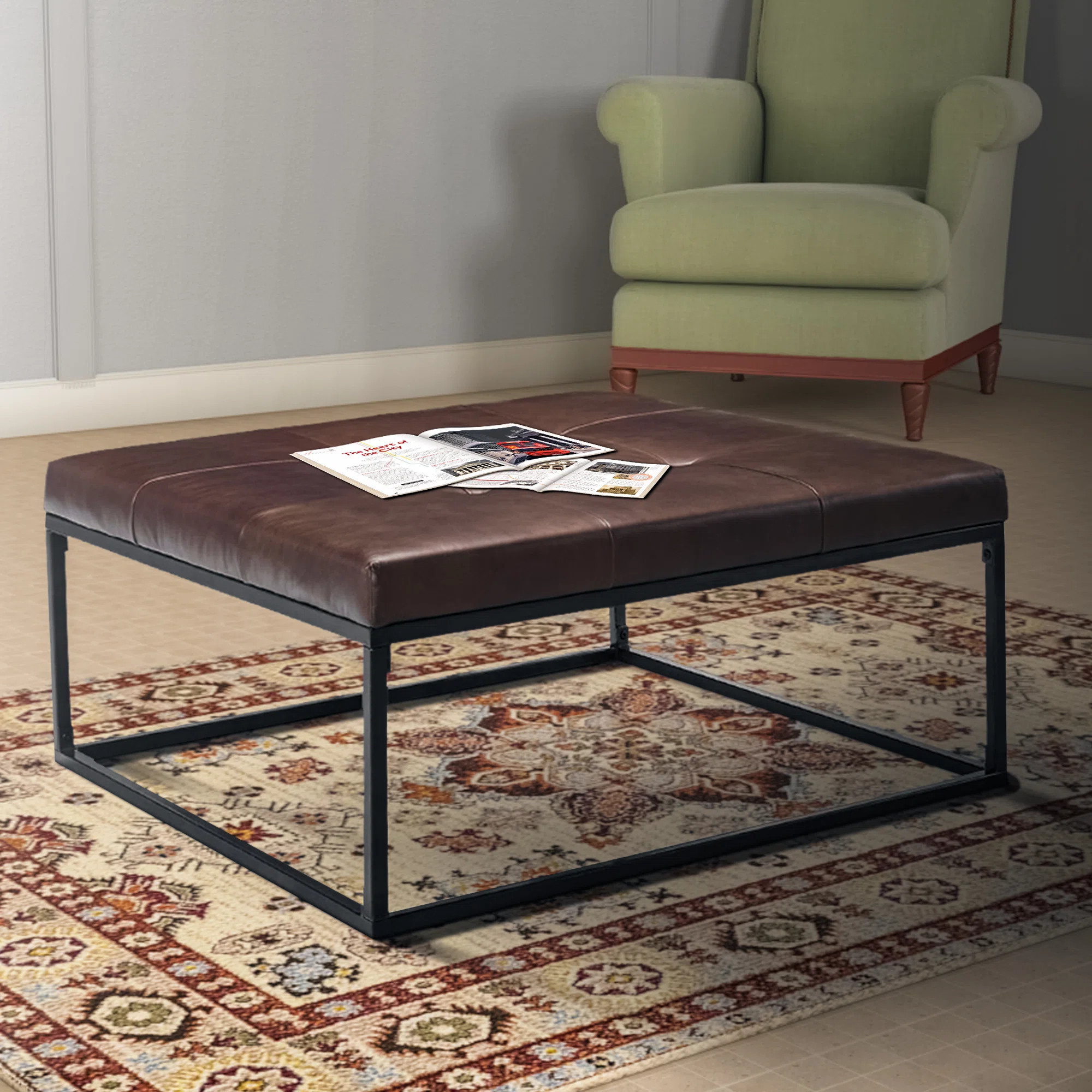 Seguin 42.5'' Square Standard Ottoman | Wayfair North America