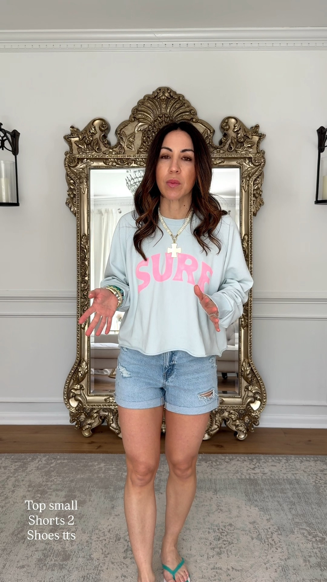 New arrivals from @americaneagle and girls you are going to love everything! Denim on denim spring outfits, baggy jeans, denim shorts, and cute spring tops to pair with everything! #AEPartner #AEJeans 

White jeans Xs. Blue baggy jeans Xs short. Two tone jeans 0 short. Cuff shorts 2. A-line shorts 2 (need 0). White tee medium. Other tops small. Flip-flops TTS. 



#LTKOver40 #LTKPetite #LTKSaleAlert