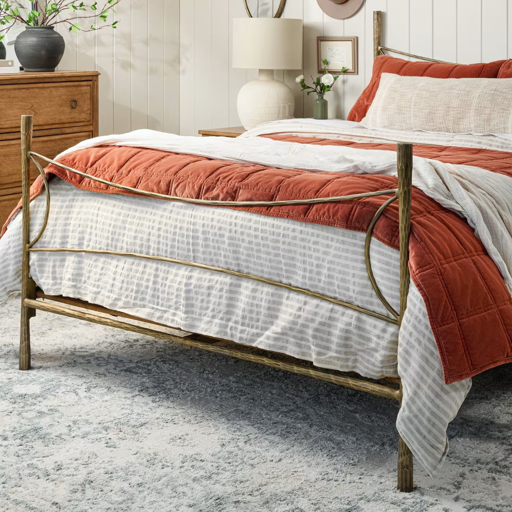 Antique White + Oatmeal Stripe Linen Cotton Duvet | Magnolia