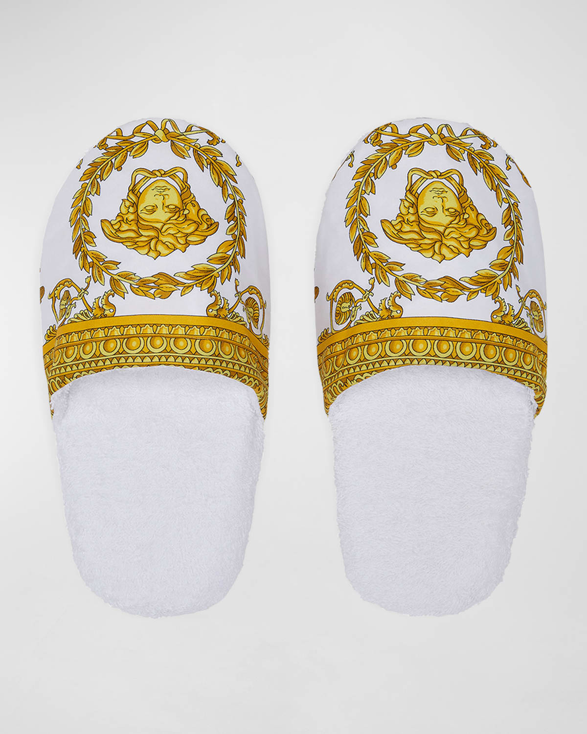 Men's Barocco-Print Mule Slippers | Neiman Marcus