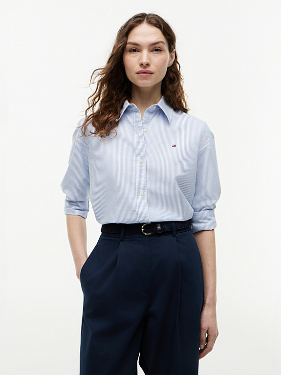 Relaxed Fit Flag Embroidery Oxford Shirt | Tommy Hilfiger UK
