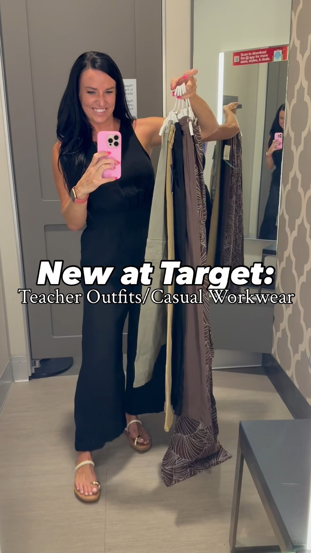 New at Target: Teacher Outfits/Casual Workwear 🎯 

Size and Fit details: (I’m 5’5” and usually wear a size 4/27 and S for reference.) 
I am in my normal size small in all of these pants and jumpsuits. I would suggest having a cropped cami or a bralette to wear under the printed jumpsuit as it’s low cut. (The fabric is nice and lightweight!) I would recommend sizing down in the sweater vest as the knit material does stretch. Loving Target’s drawstring pull-on pants, barrel leg pants, and of course the viral sailor jeans! All of these come in more cute colors and can easily be pair with classic black or white shirts, sandals or sneakers, and add a denim jacket in the fall! The cream sandals have a pretty gold ring and fit TTS. I love this color because it goes well with every color.



@target @targetstyle #targetstyle #targetdoesitagain #targetteachers #teachersofinstagram #targetcircle #targetcirclesale #teachersfollowteachers #Itkworkwear #Itkfindsunder50 #affordablefashion #Itkover40
#styleover40 wide leg jeans, barrel pants, tshirt, wide leg drawstring pants, work outfits, casual style, affordable fashion, this is 40, teacher outfit ideas, elementary teacher

#LTKTravel #LTKShoeCrush #LTKSeasonal