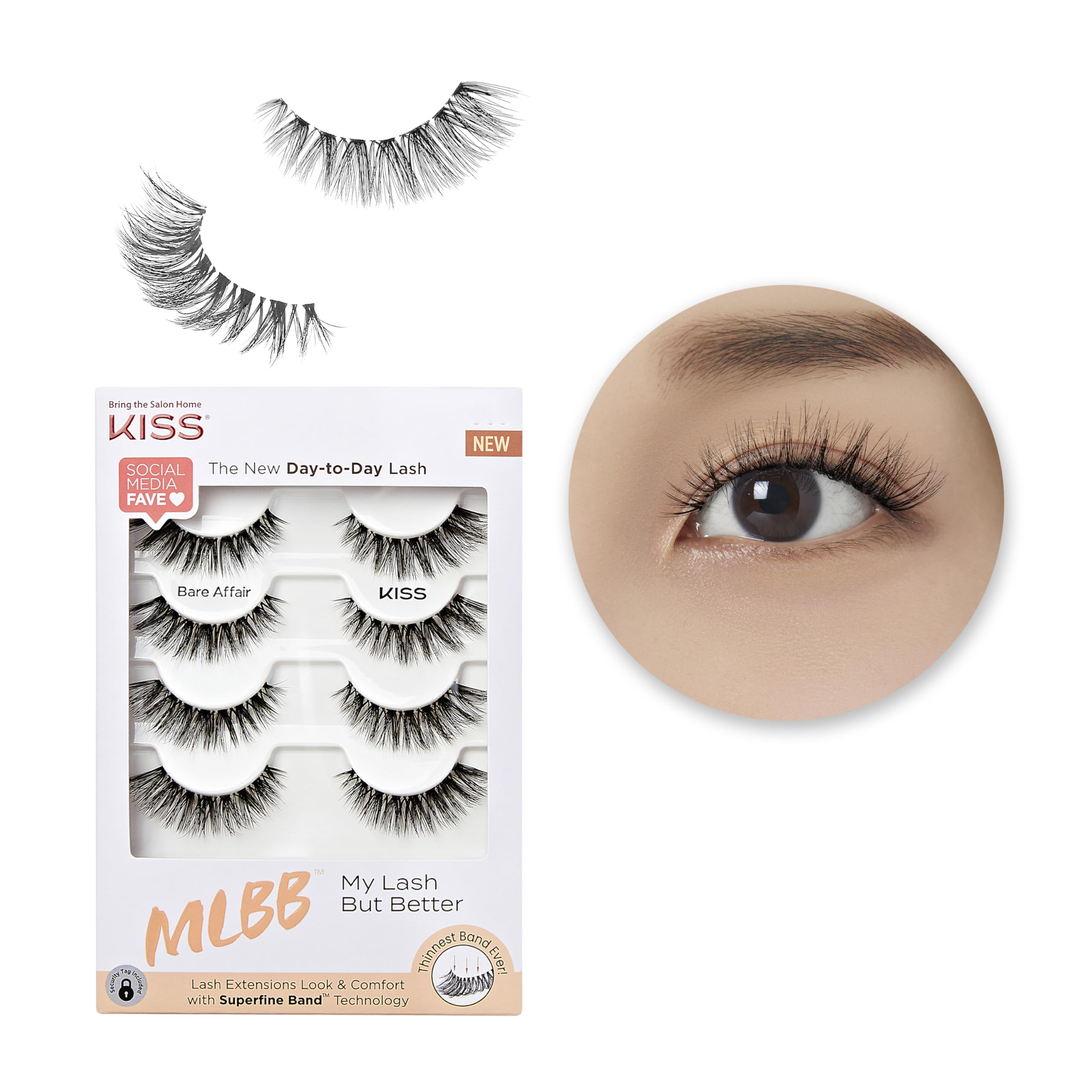KISS My Lash But Better Fake Eyelashes Multipack – Bare Affair, 4-Pair Pack, Invisible, Lightwe... | Amazon (US)