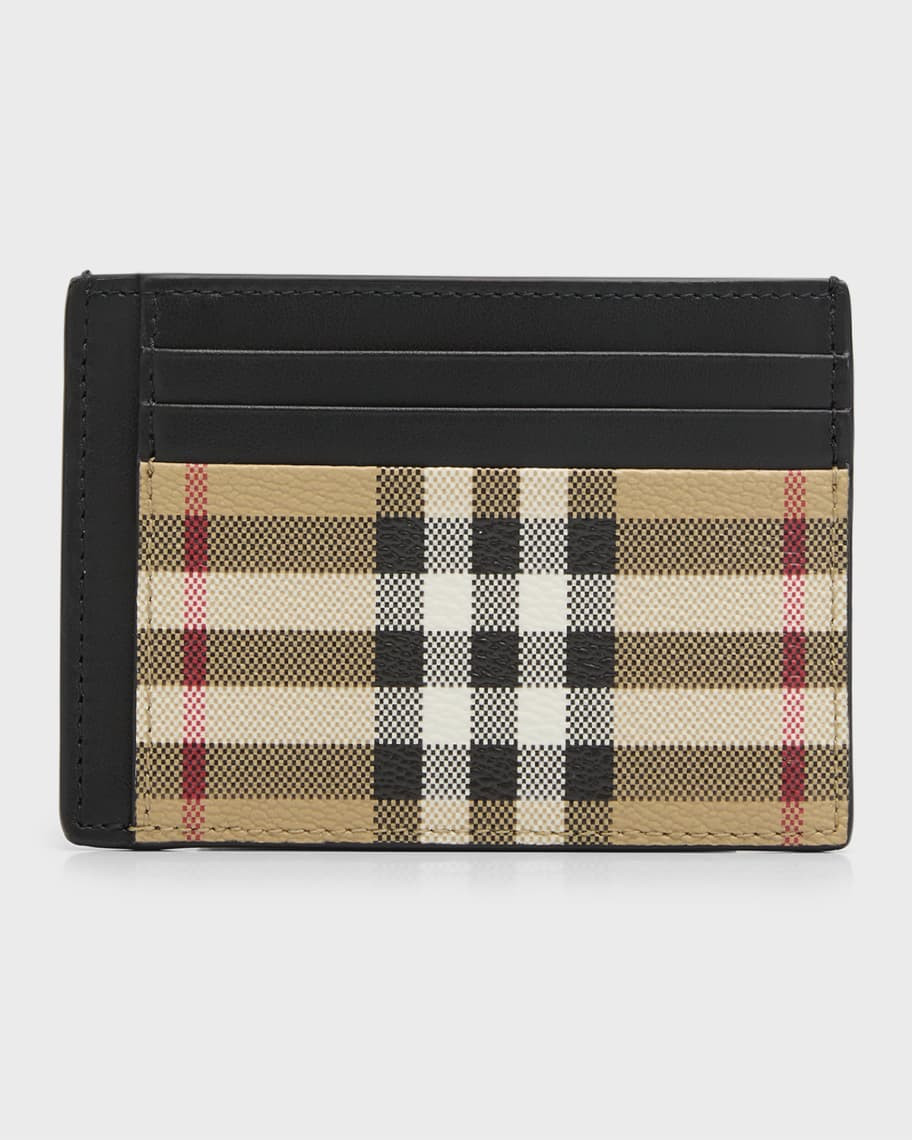 Men's Vintage Check Money Clip Card Holder | Neiman Marcus