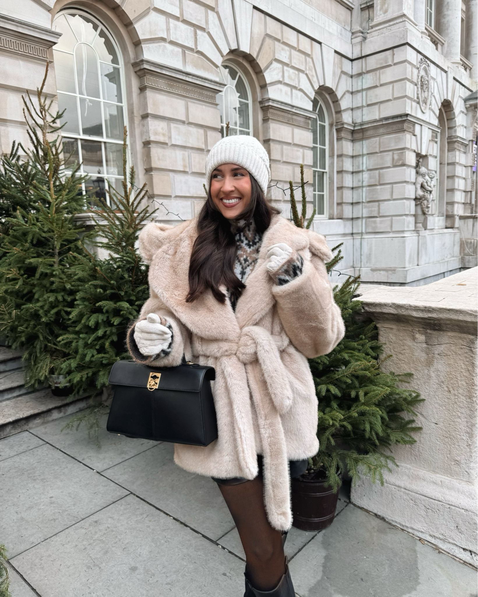 Ice skating attire ⛸️❄️🤍 this faux fur coat is SO cute it’s currently on sale with 50% off!!! Usually £200 but it’s £100 at the moment AND comes in chocolate brown too 🙌🏼 I’m wearing size XS in the coat and jumper! X 

#LTKfestive #LTKwinter #LTKuk