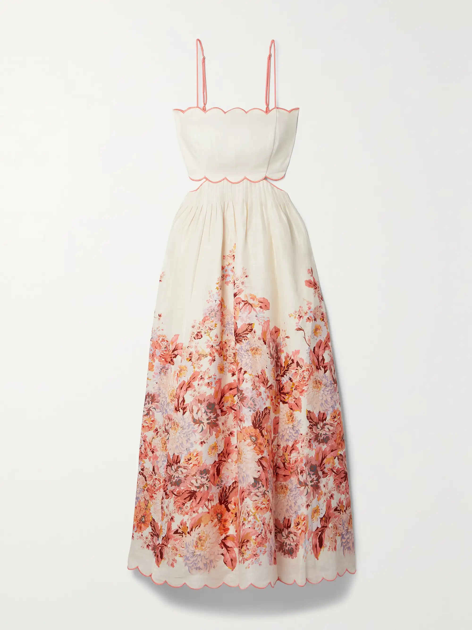 Devi cutout floral-print linen midi dress | NET-A-PORTER (UK & EU)
