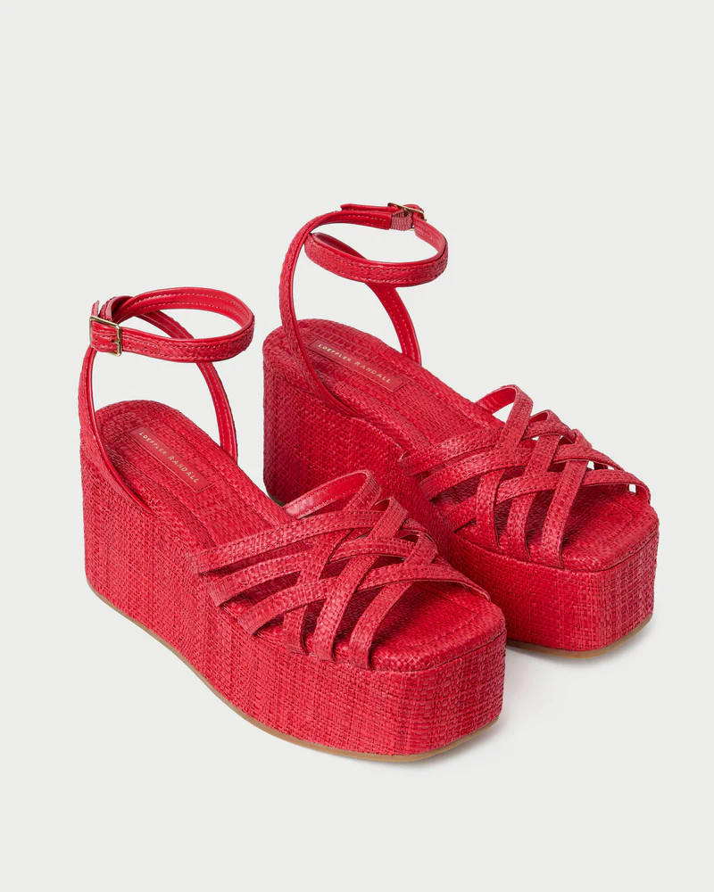Channing Red Raffia Platform Sandal | Loeffler Randall