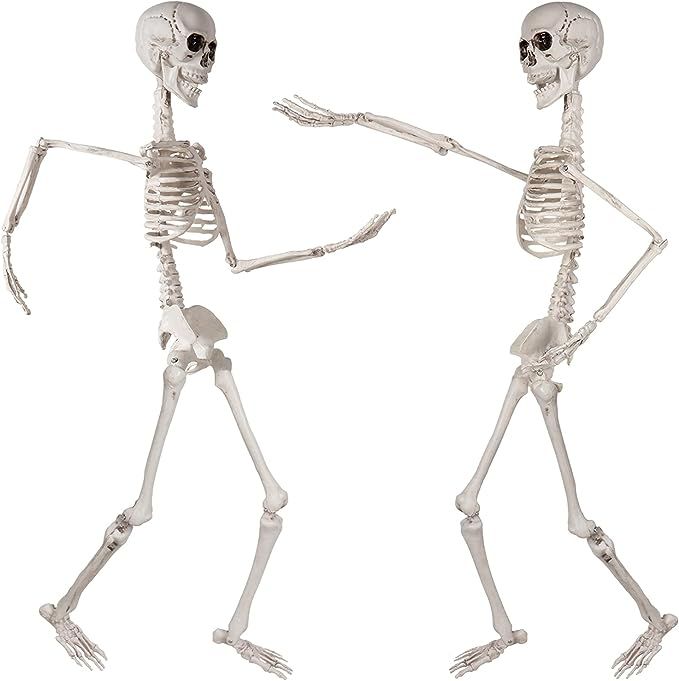 Amazon.com: DECORLIFE 2 Pack 36" Skeleton Halloween Decorations, Posable Halloween Skeleton Decor... | Amazon (US)