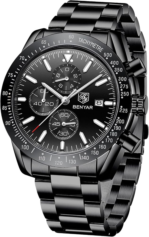 BENYAR Watch for Men Analog Quartz Chronograph Waterproof Luminous Designer Mens Wrist Watches Bu... | Amazon (US)