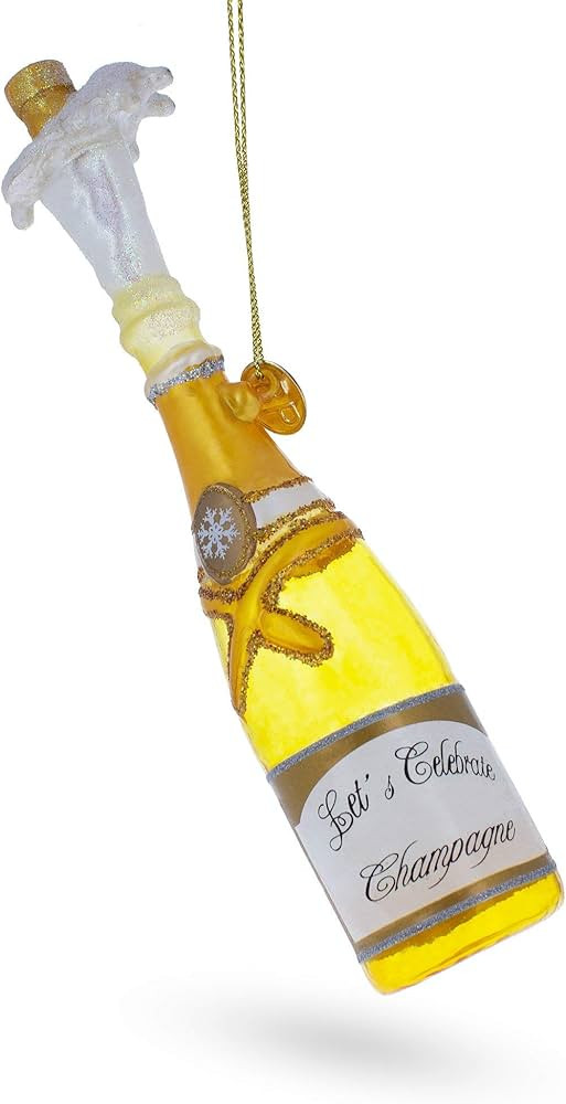 Celebratory Champagne Bottle Pop - Blown Glass Christmas Ornament | Amazon (US)