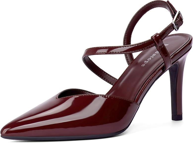 Modatope Closed Toe Heels Ankle Strap Womens Slingback Pumps | Amazon (US)
