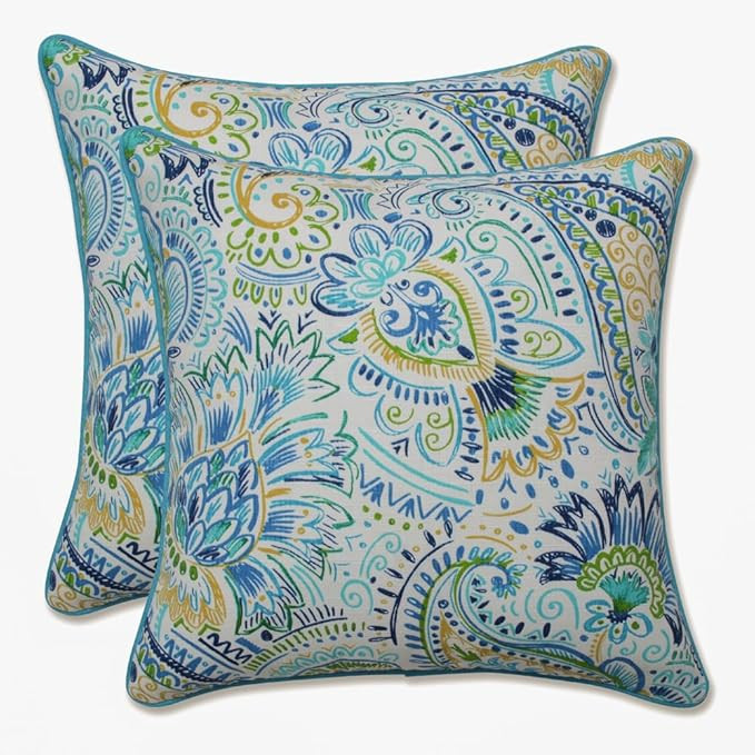Pillow Perfect Paisley Indoor/Outdoor Accent Throw Pillow, Plush Fill, Weather, and Fade Resistan... | Amazon (US)