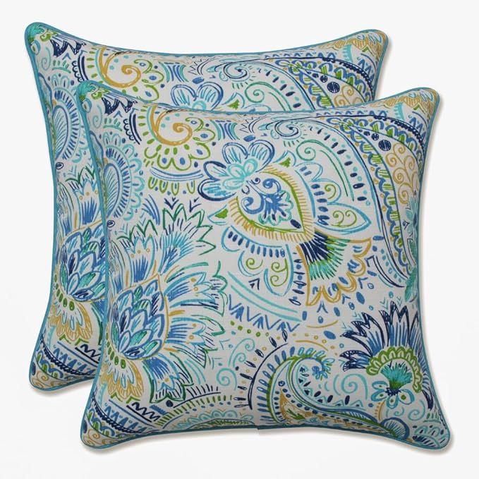 Pillow Perfect Paisley Indoor/Outdoor Accent Throw Pillow, Plush Fill, Weather, and Fade Resistan... | Amazon (US)