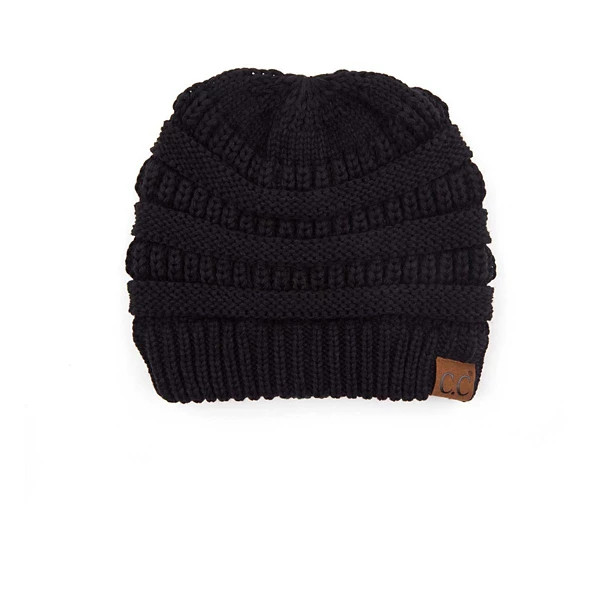 Women's C.C Criss Cross Knit Beanie One Size Black | Scheels