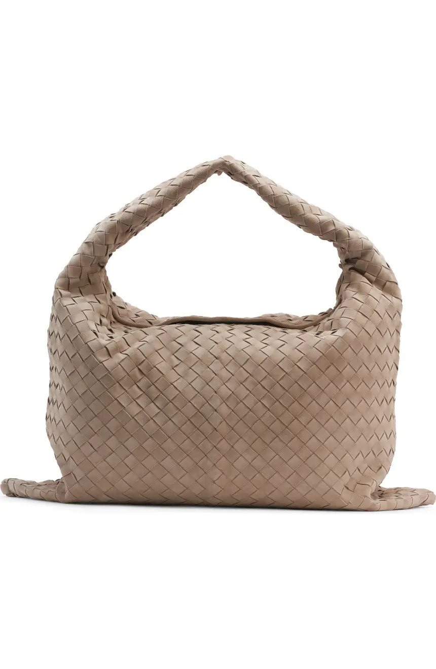 Bottega Veneta Large Hop Intrecciato Suede Hobo Bag | Nordstrom | Nordstrom