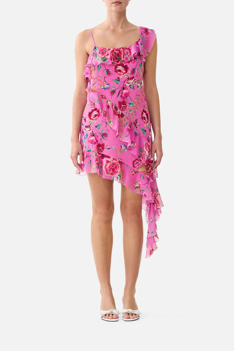 ASYMMETRIC HEM RUFFLE DRESS MATADORA FLORA | Camilla US
