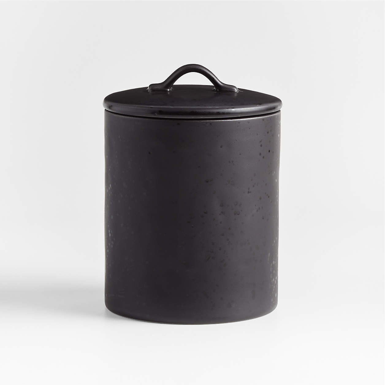 Marin Medium Matte Black Stoneware Canister + Reviews | Crate & Barrel | Crate & Barrel