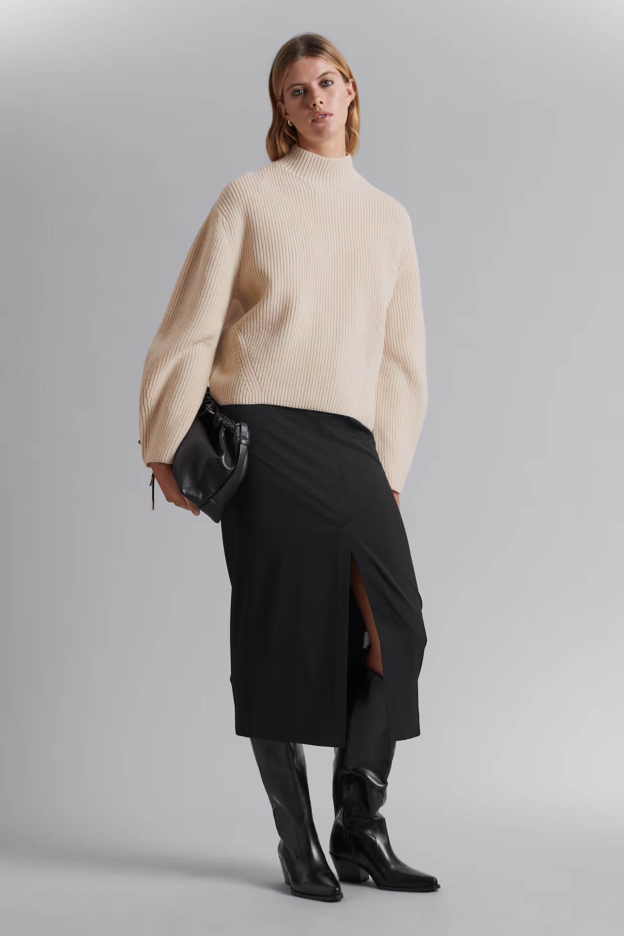Pullover aus Merinowolle mit Stehkragen - Turtleneck - Langarm - Creme - Ladies | H&M AT | H&M (DE, AT, CH, NL, FI)