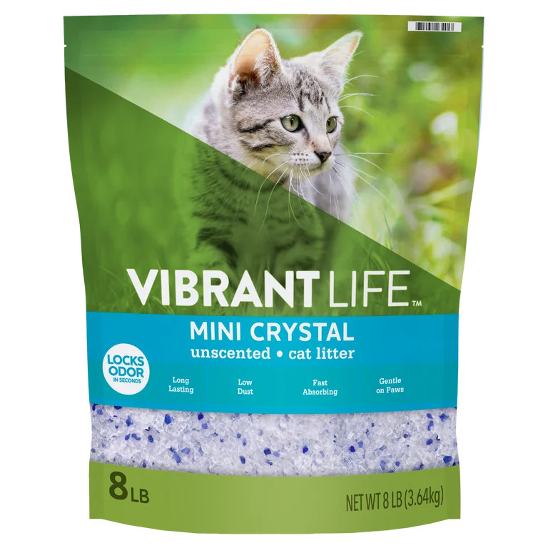 Vibrant Life Mini Crystal Unscented Cat Litter, 8 lb | Walmart (US)