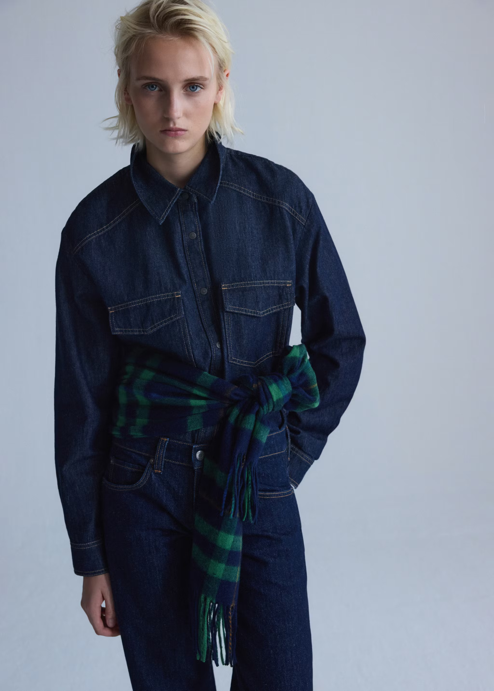 Denim shirt with flap pockets | MANGO (UK)