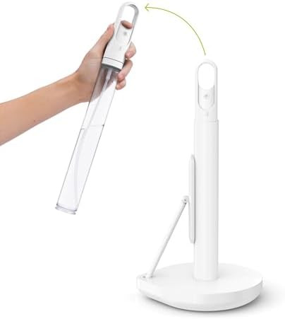 simplehuman Standing Paper Towel Holder with Spray Pump, White Stainless Steel | Amazon (US)