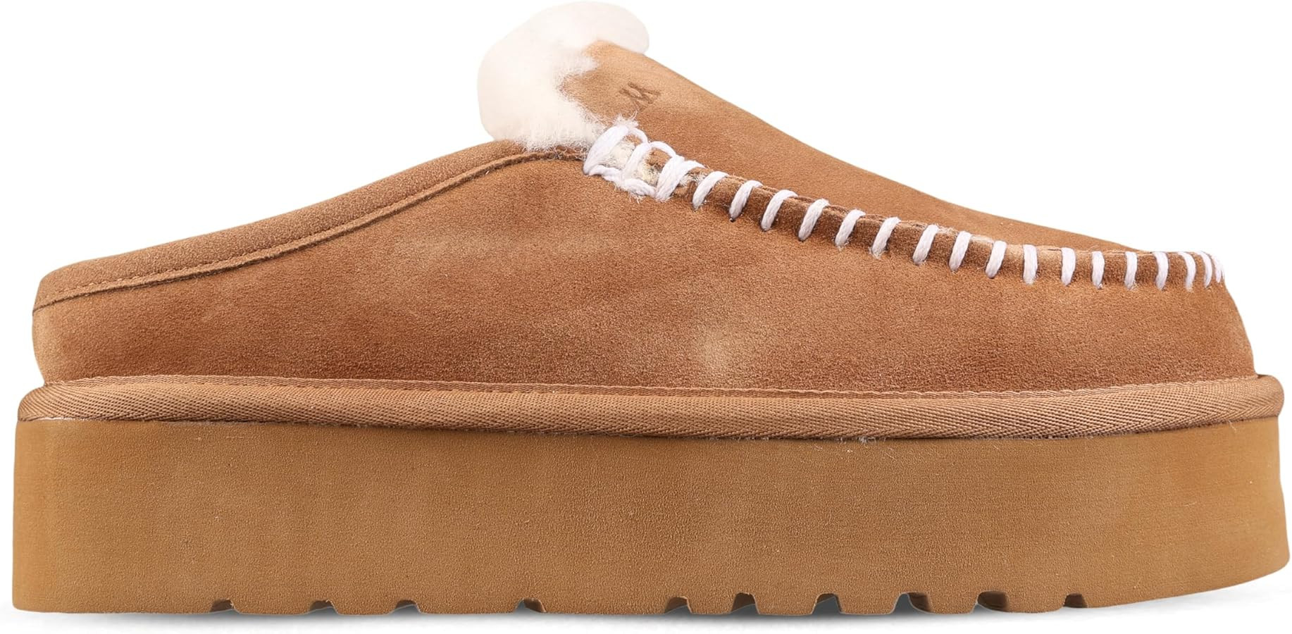 mykos Women's Cassie Suede Slip-On Platform (1.65") Mule - Water & Stain Resistant - Sheepskin Li... | Amazon (US)