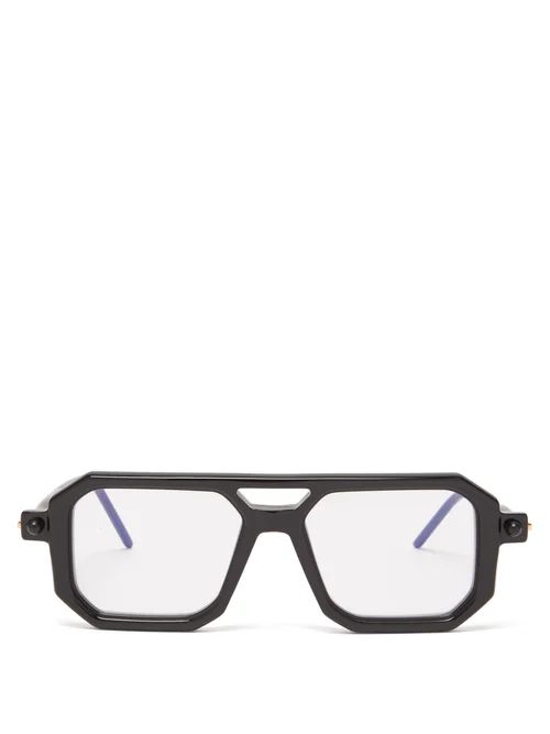 Kuboraum - P8 Flat-top Square Acetate Glasses - Mens - Black | Matches (US)