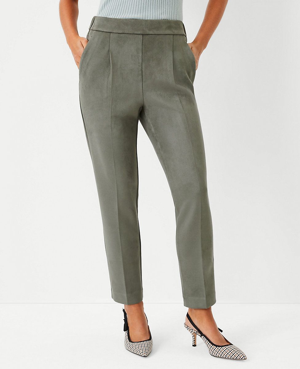 The Suede Easy Ankle Pant | Ann Taylor (US)