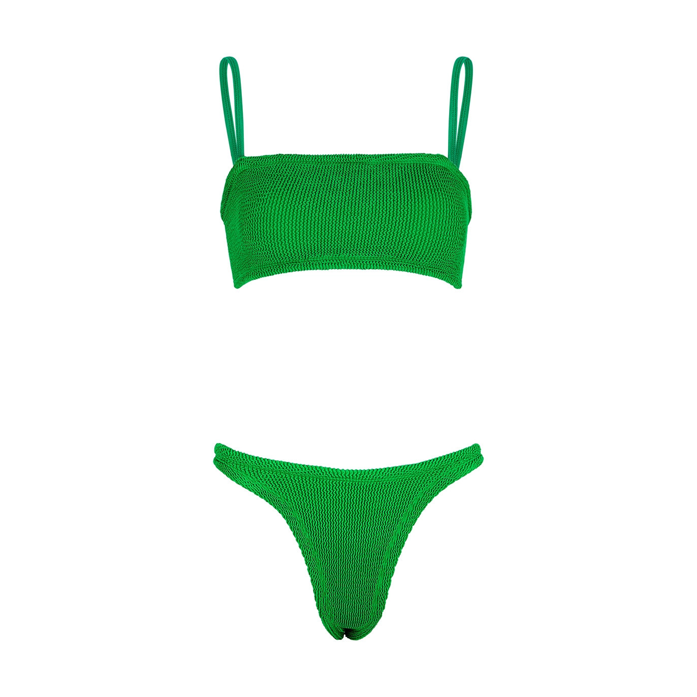 Hunza G Gigi Seersucker Bikini, Bikini, Green - One Size | Harvey Nichols (Global)