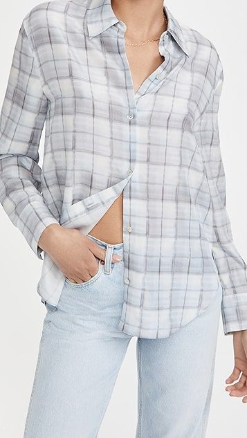 Hazy Plaid Convertible Button Down | Shopbop