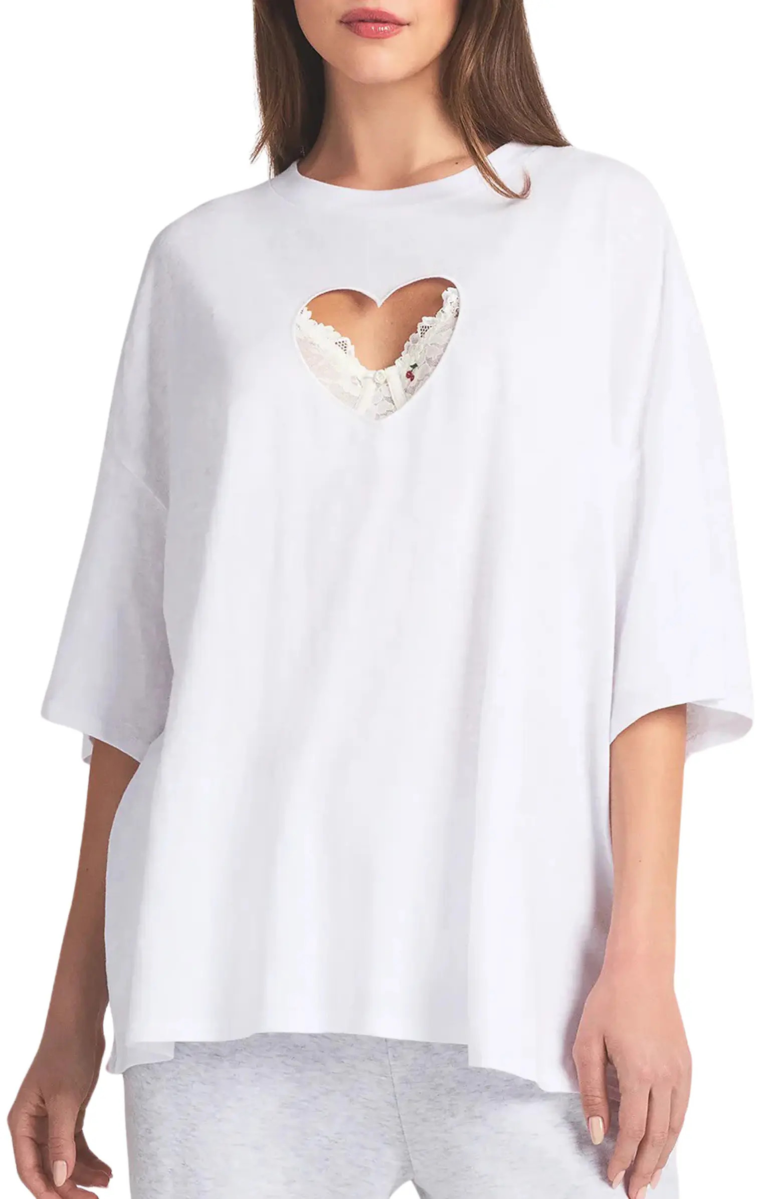 Heart Cutout Pajama T-Shirt | Nordstrom