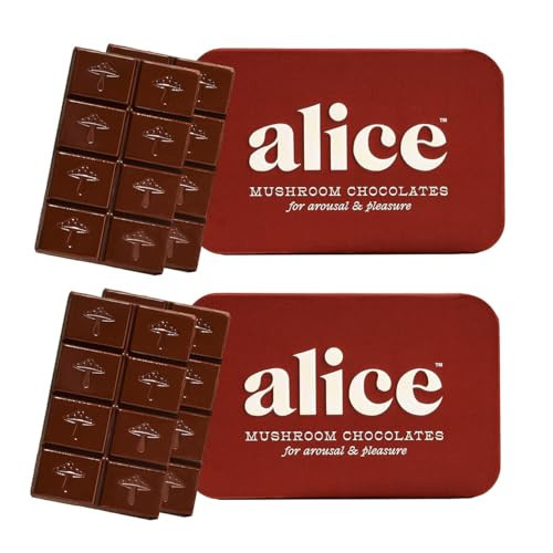 Alice Mushrooms Happy Ending 2-Pack | Sensual Mushroom Chocolates | Improves Mood, Performance, Vitality, Energy and Engagement | Cordyceps, Ashwaganda, Cayenne, Cinnamon | Amazon (US)