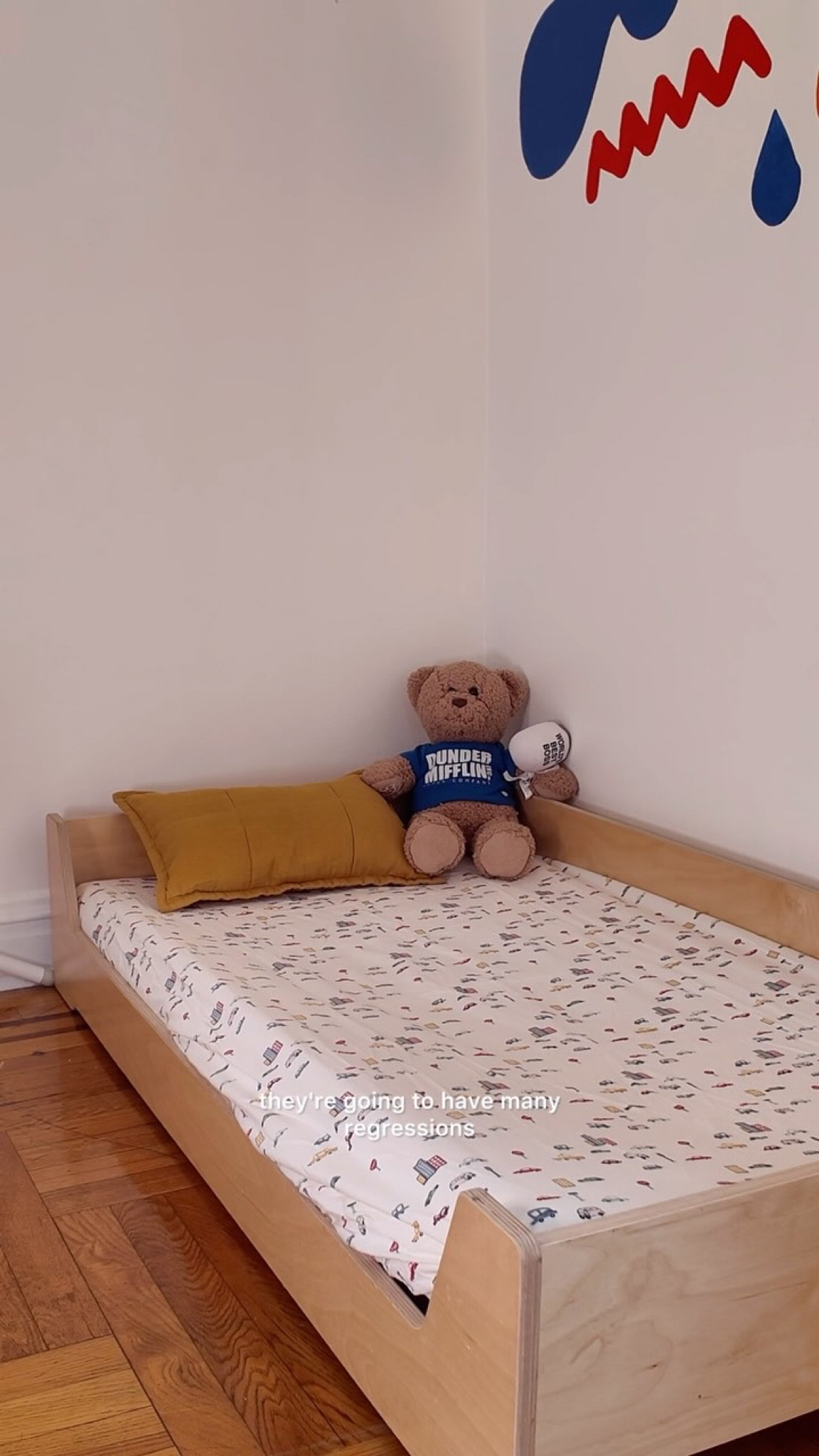 Bye kid! My bed won’t miss you…. Well, till he tries to climb it at night probably. 😂 

This is my second co- sleeping baby that I’m transitioning to a floor bed. We sleep trained our oldest and that was the must stressful thing I ever did, which is why we didn’t do any training with our last two boys. Sleep and kids is one of those things that truly you need to do what’s best for you. I talk to parents a lot and they always sound stress about sleep, and I get it… the lack of sleep will kill you. But really it’s because we have expectations or we see other parents talk about how well their kid sleep and you start to think you must be doing something wrong. 

When you do what’s best for your family, it could never be wrong. Just looks different. We heard horror stories about sleep training, and guess what? Did my back hurt ? Yes. Did we have to find other places for sex ? Yes. Did the kid leave our bed eventually? Yes! 

Right now we hope it goes well and he does adjust. If not, we will adjust to how we can meet his needs as he gets use to sleeping alone ( like how scary, you’ve been using her foot to feel your mamas body and now she’s gone! Ha) we will be using our @get_nanit to monitor him. & keeping our bed bumper near him. 

We can’t wait to add his routine frame from @charmspring , a bookshelf, and some prints. Eventually he will be with the boys soon and we know that’s gonna be another adjustment, but we’ll make it work. ✨

Need any 🔗? Comment ✨

Have any tips for transitioning your child to a big boy bed ? Tell me in the comments & tag a mama friend ❤️

 #motherhood #sleep #baby #toddlerlife #toddlerbed #toddlerlife #apartmentliving #parentlife